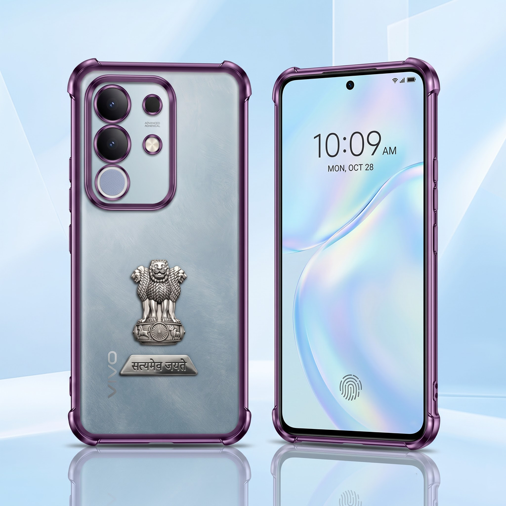 Vivo T4x 5G Satyamev Jayate 2-in-1 Emblem Transparent Shockproof Airbag Case