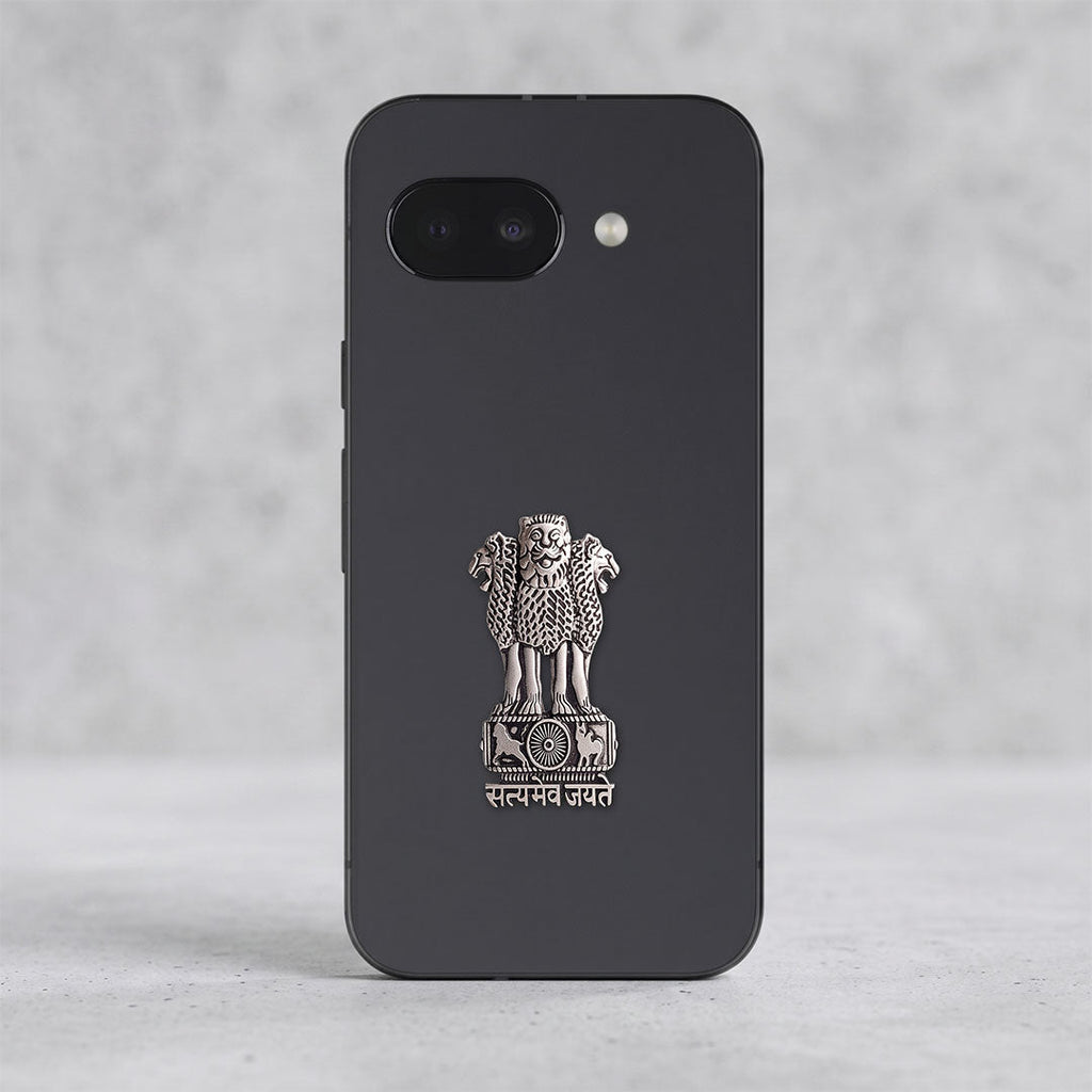 Google Pixel 9a 5G Compatible Satyamev Jayate 3D Metal Emblem Sticker