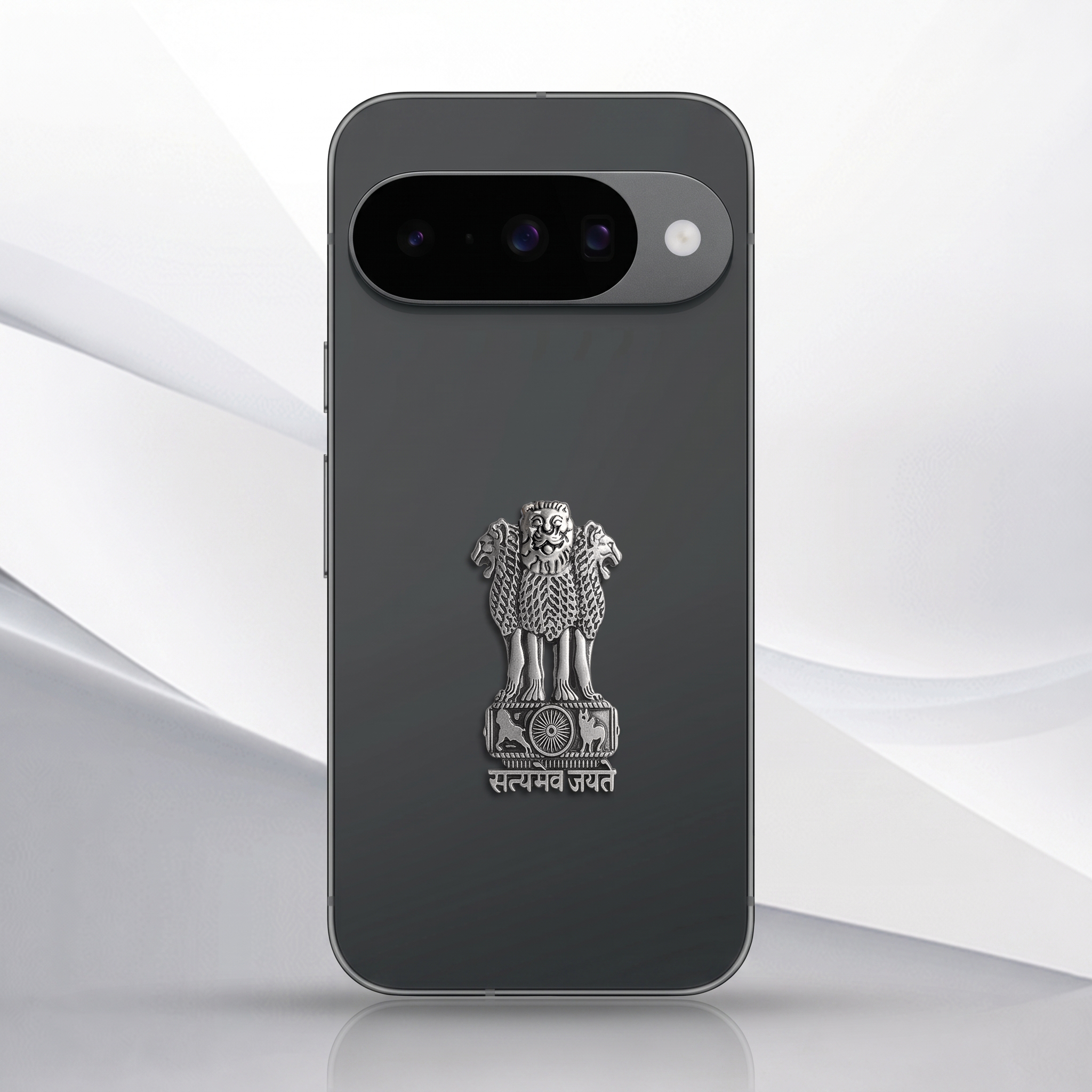 Google Pixel 10 5G Compatible Satyamev Jayate 3D Metal Emblem Sticker