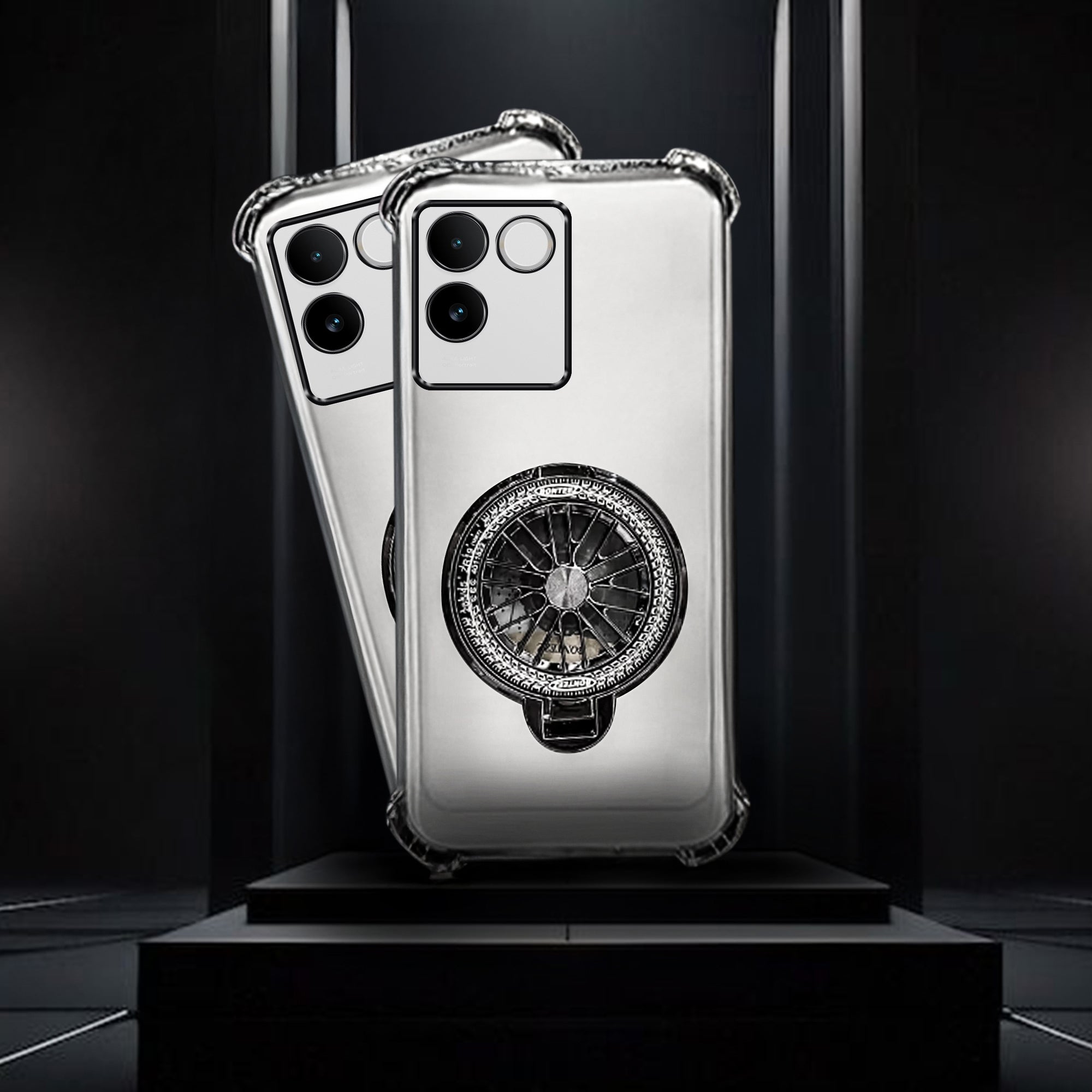 Vivo T2 Pro 5G Premium Stress Buster Wheel Rotating Shockproof Airbags Case