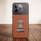 Oppo Reno 15 Pro Mini 5G Satyamev Jayate 2-in-1 Emblem Carbon Fiber Leather Phone Case