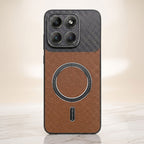 Motorola Edge 60 Pro 5G Carbon Fiber Leather Hybrid MagSafe Magnetic Case