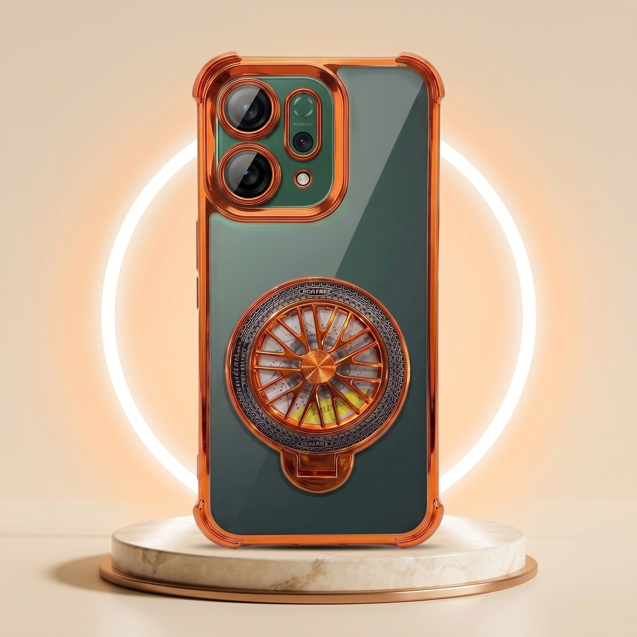 OPPO Reno 14 5G Stress Buster Wheel Rotating Airbag Cosmic Orange Case