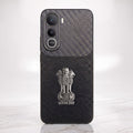 Vivo Y400 Pro 5G Satyamev Jayate Carbon Fiber Leather Hybrid Phone Case