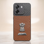 Oppo K14 5G Satyamev Jayate 2-in-1 Emblem Carbon Fiber Leather Phone Case