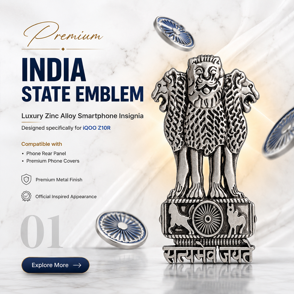 OnePlus N6 5G Compatible Satyamev Jayate 3D Metal Emblem Sticker