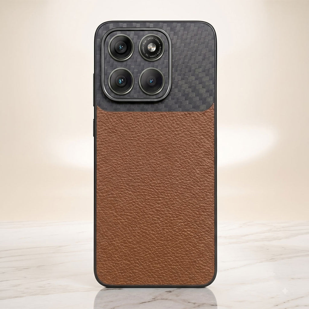 Motorola Edge 70 Fusion 5G Carbon Fiber Leather Hybrid Phone Case