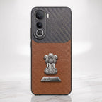 Vivo Y400 Pro 5G Satyamev Jayate 2-in-1 Emblem Carbon Fiber Leather Phone Case