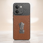 Vivo T5x 5G  Satyamev Jayate Carbon Fiber Leather Hybrid Phone Case