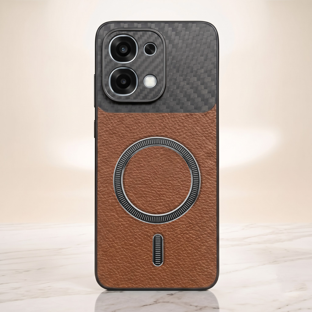 Oppo F31 5G Carbon Fiber Leather Hybrid MagSafe Magnetic Case