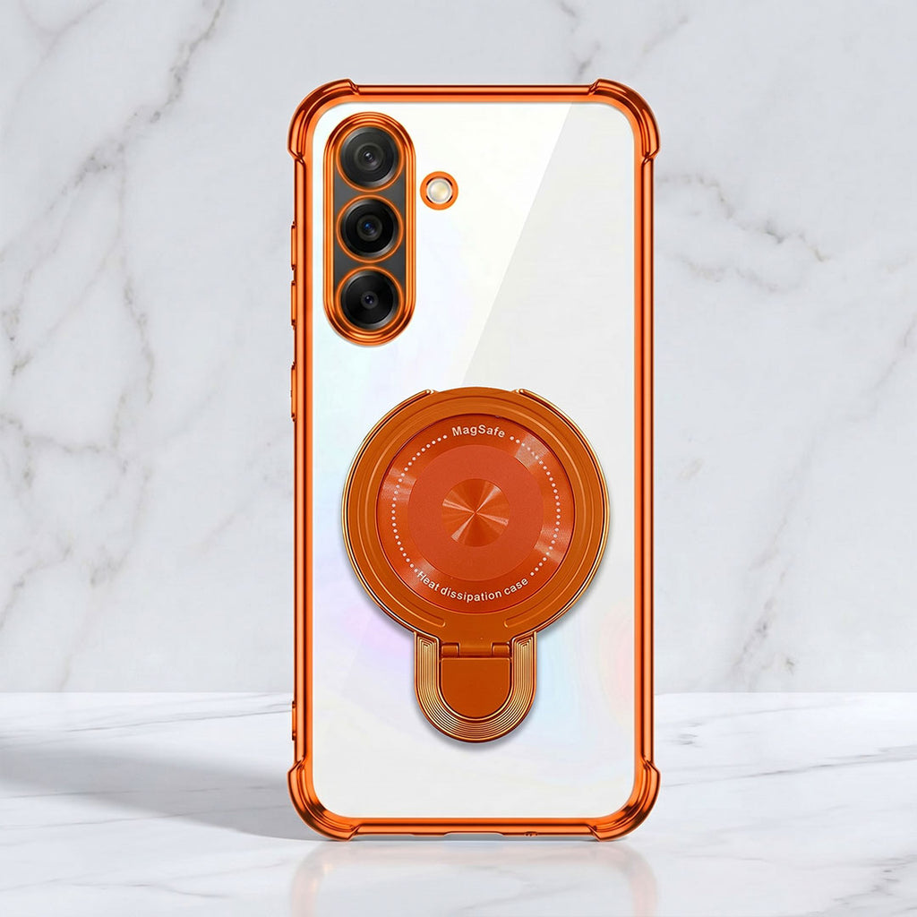Samsung Galaxy A36 5G Invincible Bracket Ring Stand Airbag Cosmic Orange Case
