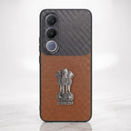 Vivo V70 FE 5G Satyamev Jayate Carbon Fiber Leather Hybrid Phone Case