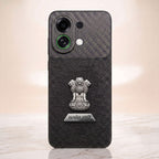 Oppo K13 Turbo 5G Satyamev Jayate 2-in-1 Emblem Carbon Fiber Leather Phone Case
