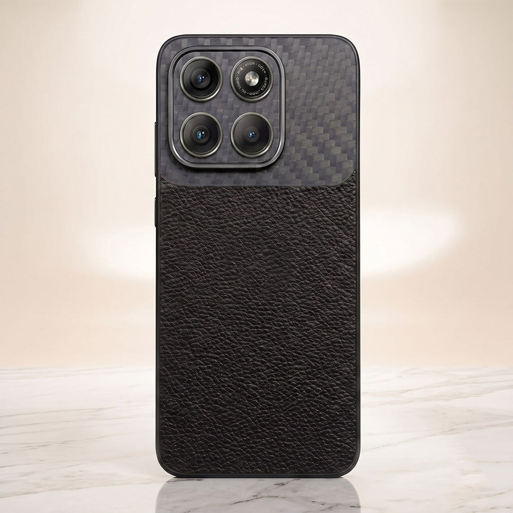 Motorola Edge 70 5G Carbon Fiber Leather Hybrid Phone Case
