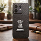 Oppo Reno 16 5G Satyamev Jayate 2-in-1 Emblem Carbon Fiber Leather Phone Case
