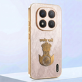 Redmi Note 15 Pro+ 5G Satyamev Jayate 3D Electroplated Frame Gold Thread Pattern Hard Back Case