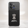 Vivo V70 5G Satyamev Jayate 2-in-1 Emblem Carbon Fiber Leather Phone Case