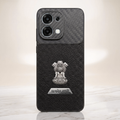 Oppo F31 5G Satyamev Jayate 2-in-1 Emblem Carbon Fiber Leather Phone Case