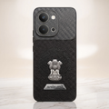 Vivo T5x 5G Satyamev Jayate 2-in-1 Emblem Carbon Fiber Leather Phone Case