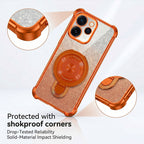 Oppo Reno 15 Pro Mini 5G Invincible Bracket Ring Stand Shimmer Airbag Cosmic Orange Case