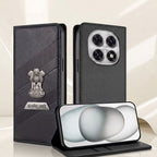 Oppo F29 Pro 5G Metal Satyamev Jayate 2-in-1 Emblem Magnetic Flip Wallet Case