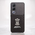 Vivo V70 FE 5G Satyamev Jayate 2-in-1 Emblem Carbon Fiber Leather Phone Case