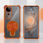Vivo V40 Pro 5G Invincible Bracket Ring Stand Airbag Cosmic Orange Case