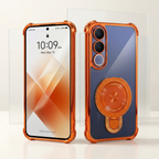 Vivo V70 FE 5G Invincible Bracket Ring Stand Airbag Cosmic Orange Case