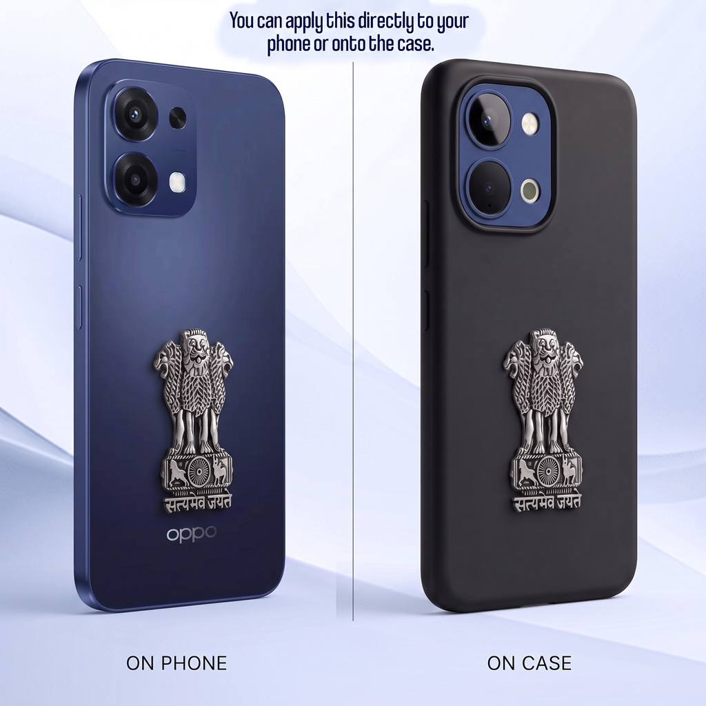 OPPO F31 5G Compatible Satyamev Jayate 3D Metal Emblem Sticker