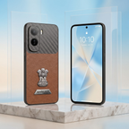 Vivo T5 Pro 5G Satyamev Jayate 2-in-1 Emblem Carbon Fiber Leather Phone Case