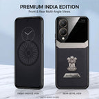 Vivo Y28 5G Satyamev Jayate 2-in-1 Emblem Leather Lens Protective Back Case