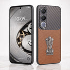 Vivo V70 FE 5G Satyamev Jayate Carbon Fiber Leather Hybrid Phone Case
