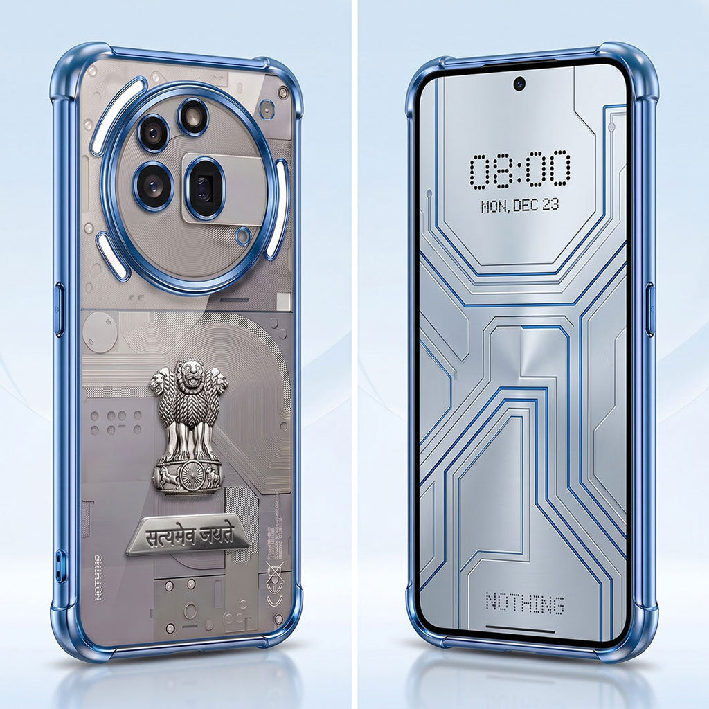 Nothing Phone 3a Pro 5G Satyamev Jayate 2-in-1 Emblem Transparent Shockproof Airbag Case
