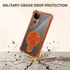 Vivo V40 Pro 5G Invincible Bracket Ring Stand Airbag Cosmic Orange Case