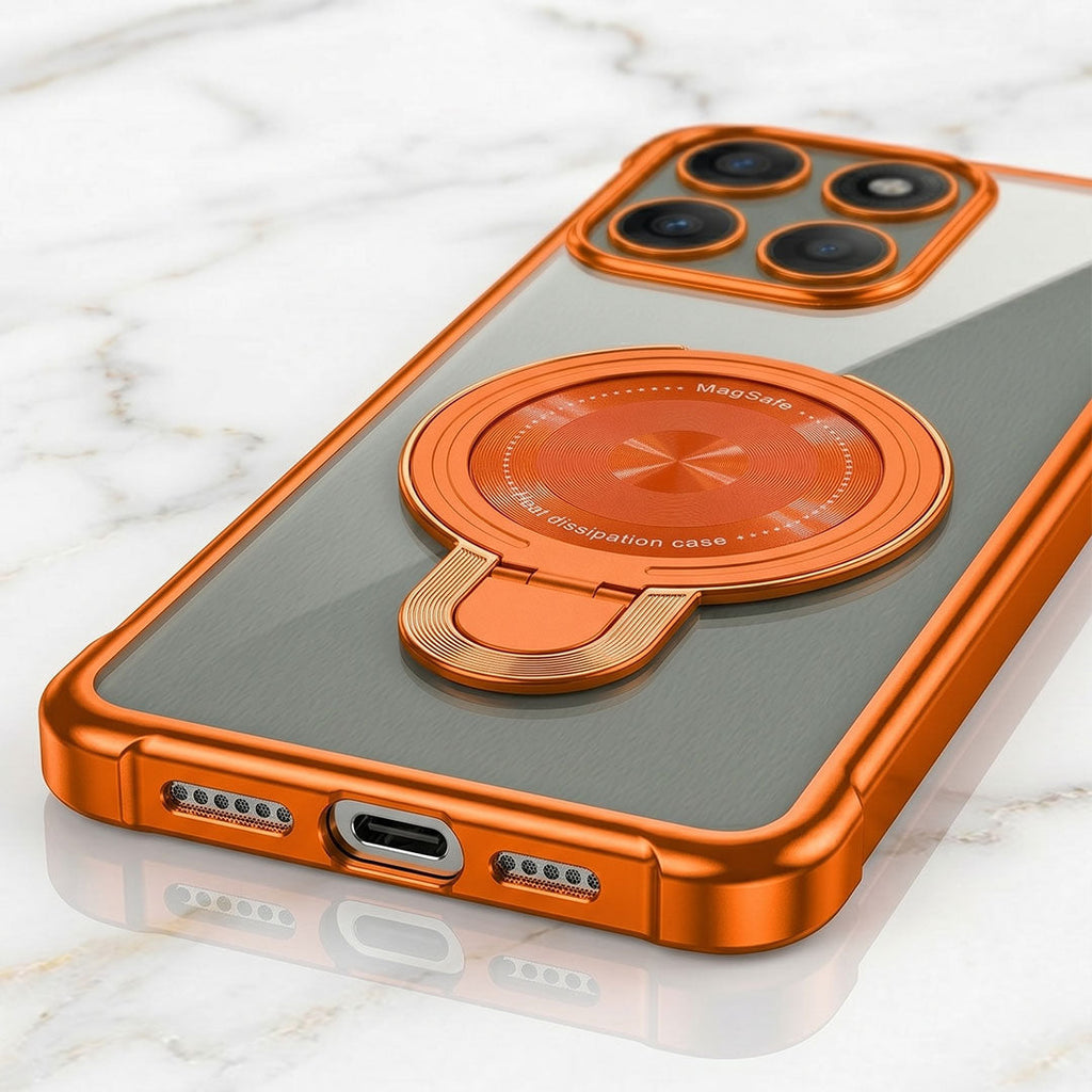 Motorola Edge 60 Pro 5G Invincible Bracket Ring Stand Airbag Cosmic Orange Case