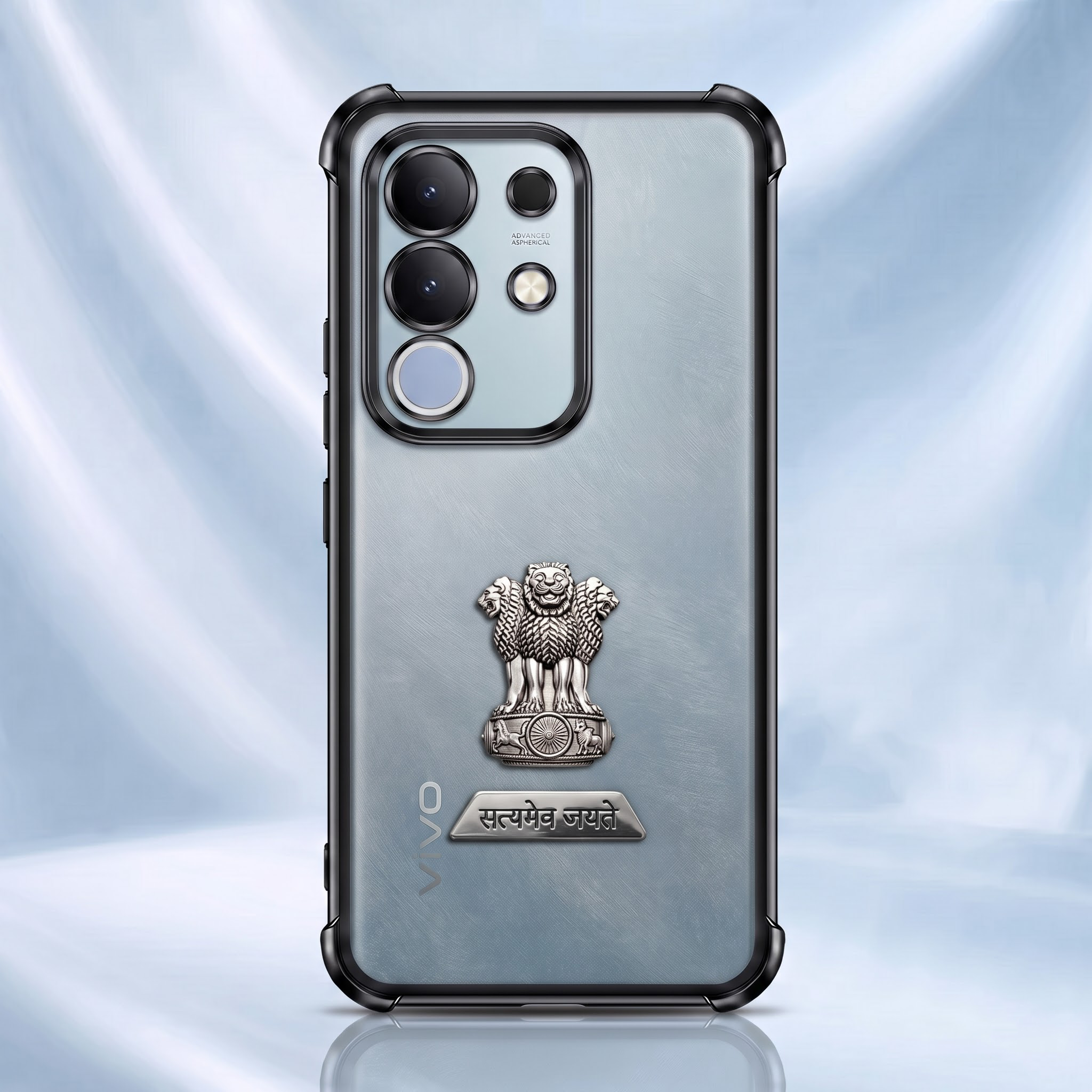 Vivo T4x 5G Satyamev Jayate 2-in-1 Emblem Transparent Shockproof Airbag Case