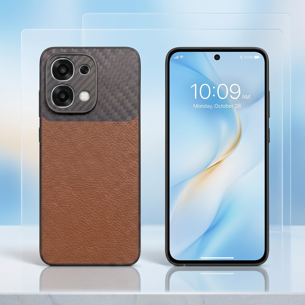 Oppo F31 5G Carbon Fiber Leather Hybrid Phone Case