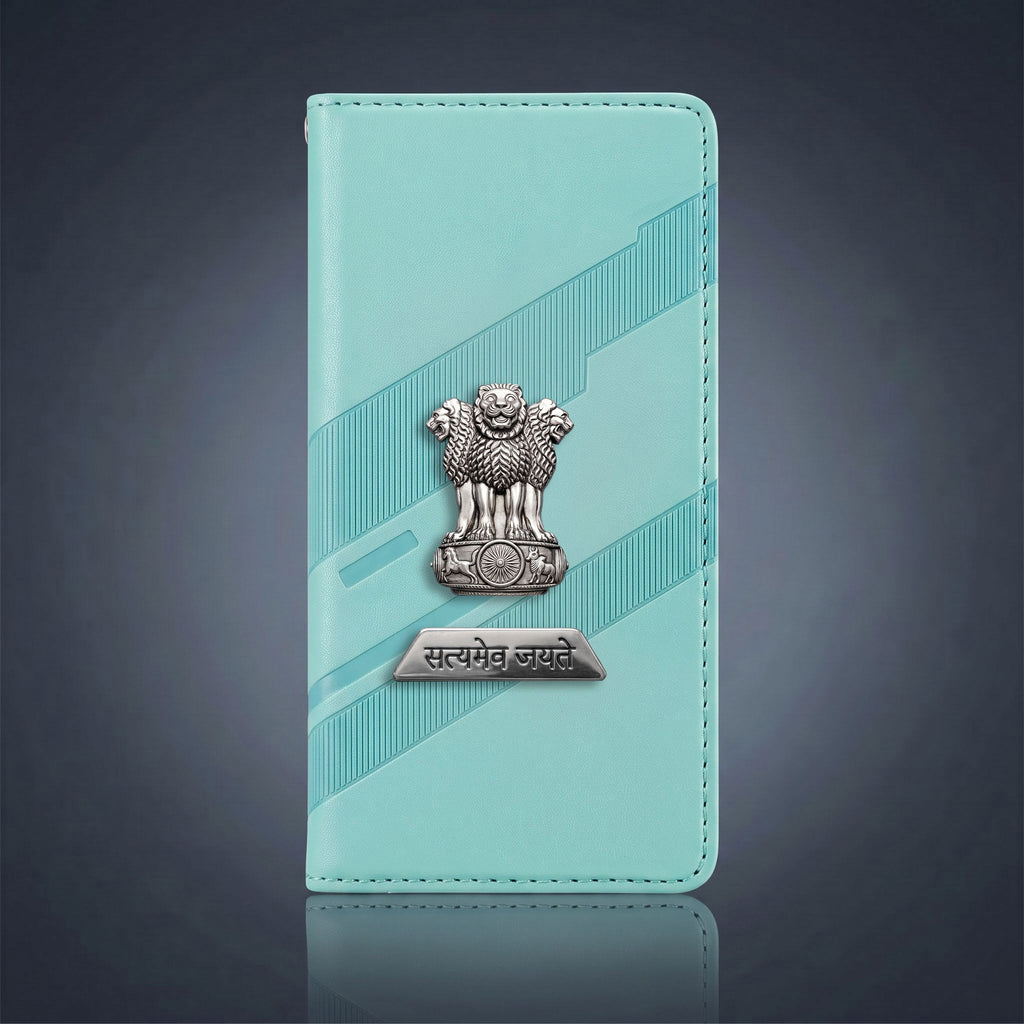 Oppo F29 Pro 5G Metal Satyamev Jayate 2-in-1 Emblem Magnetic Flip Wallet Case