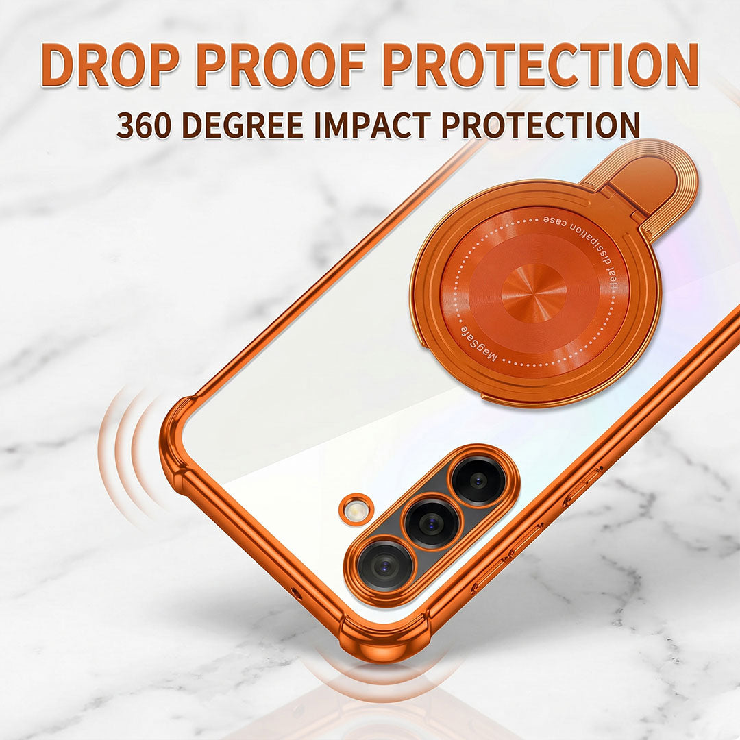 Samsung Galaxy A36 5G Invincible Bracket Ring Stand Airbag Cosmic Orange Case