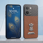 Vivo T5x 5G Satyamev Jayate 2-in-1 Emblem Carbon Fiber Leather Phone Case