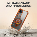 Vivo V50 5G Stress Buster Wheel Rotating Airbag Cosmic Orange Case