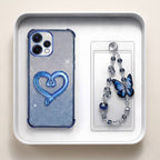Oppo Reno 15 5G Luxury Shimmer Airbag Heart Stand Case with Charm Strap