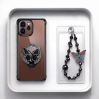 Oppo Reno 15 Pro Mini 5G Transparent Airbag Butterfly Stand Case with Charm Strap