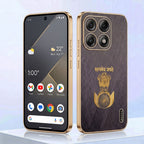 Motorola Edge 70 Pro 5G Satyamev Jayate 3D Electroplated Frame Gold Thread Pattern Hard Back Case