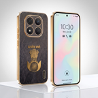 Redmi Note 15 Pro+ 5G Satyamev Jayate 3D Electroplated Frame Gold Thread Pattern Hard Back Case