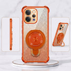 Vivo V70 5G Invincible Bracket Ring Stand Shimmer Airbag Cosmic Orange Case