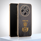 Oppo F31 Pro 5G Satyamev Jayate 3D Electroplated Frame Gold Thread Pattern Hard Back Case