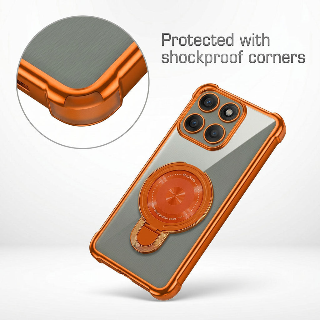 Motorola Edge 60 Pro 5G Invincible Bracket Ring Stand Airbag Cosmic Orange Case