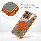 Motorola Edge 60 Pro 5G Invincible Bracket Ring Stand Airbag Cosmic Orange Case