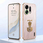 Oppo K13 Turbo 5G Satyamev Jayate 3D Electroplated Frame Gold Thread Pattern Hard Back Case